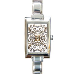 Gold Design Rectangle Italian Charm Watch by LW323