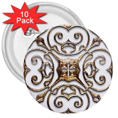 Gold Design 3  Buttons (10 Pack)  by LW323