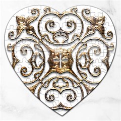 Gold Design Jigsaw Puzzle (heart)