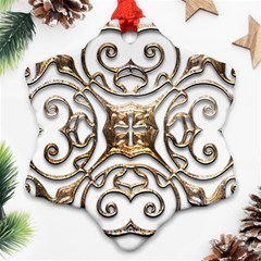 Gold Design Snowflake Ornament (two Sides)