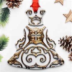 Gold Design Christmas Tree Ornament (two Sides) by LW323