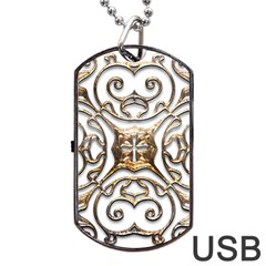 Gold Design Dog Tag Usb Flash (one Side)