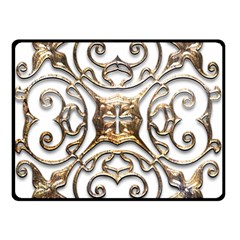 Gold Design Double Sided Fleece Blanket (small)  by LW323