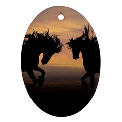 Evening Horses Ornament (oval)