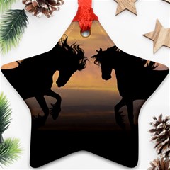 Evening Horses Ornament (star)