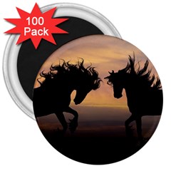 Evening Horses 3  Magnets (100 Pack) by LW323