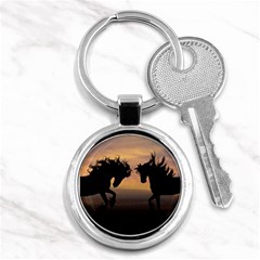 Evening Horses Key Chain (round) by LW323