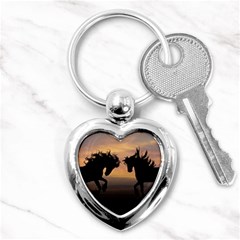 Evening Horses Key Chain (heart) by LW323