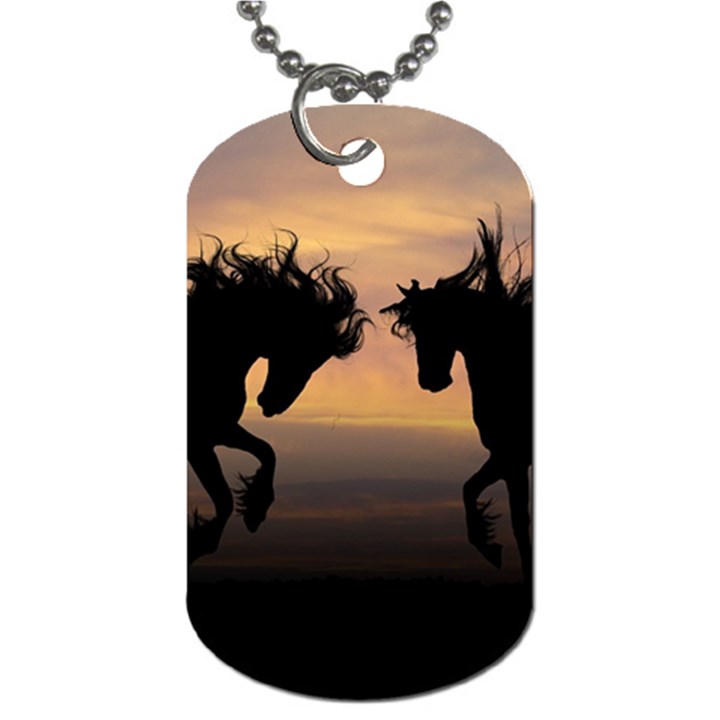 Evening Horses Dog Tag (One Side)