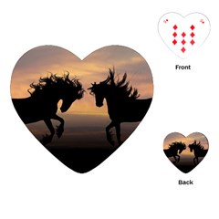 Evening Horses Playing Cards Single Design (heart)