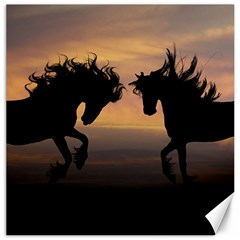 Evening Horses Canvas 16  X 16  by LW323