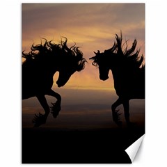 Evening Horses Canvas 18  X 24  by LW323