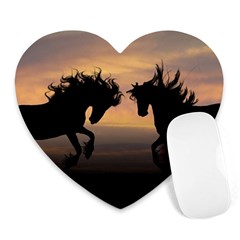 Evening Horses Heart Mousepads by LW323