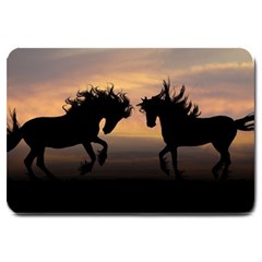 Evening Horses Large Doormat  by LW323