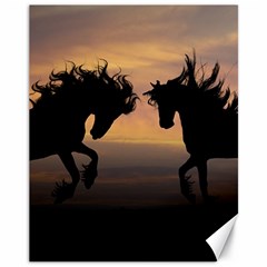 Evening Horses Canvas 11  X 14  by LW323