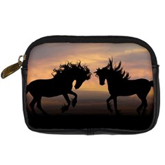 Evening Horses Digital Camera Leather Case by LW323