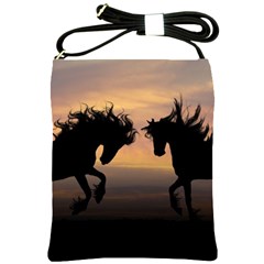 Evening Horses Shoulder Sling Bag