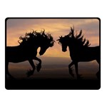 Evening Horses Fleece Blanket (Small) 50 x40  Blanket Front