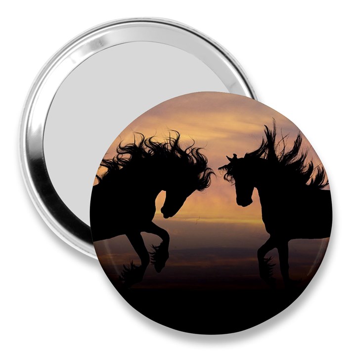 Evening Horses 3  Handbag Mirrors