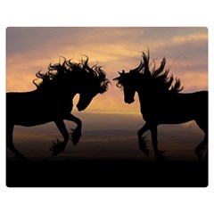 Evening Horses Double Sided Flano Blanket (medium)  by LW323