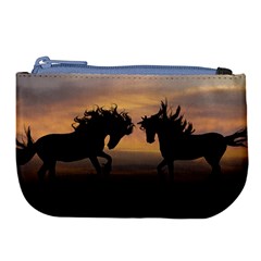 Evening Horses Large Coin Purse by LW323