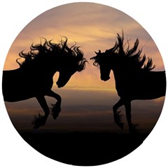 Evening Horses Wooden Puzzle Round by LW323