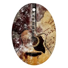 Guitar Oval Ornament (two Sides) by LW323