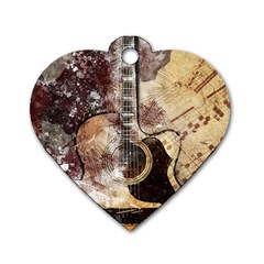 Guitar Dog Tag Heart (one Side) by LW323