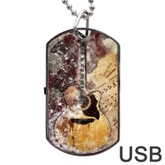 Guitar Dog Tag Usb Flash (one Side) by LW323