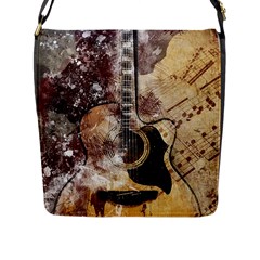 Guitar Flap Closure Messenger Bag (l) by LW323