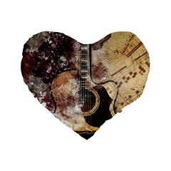 Guitar Standard 16  Premium Flano Heart Shape Cushions by LW323