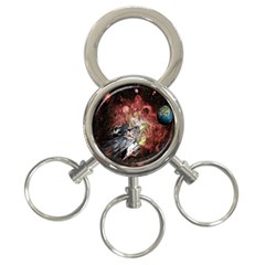 Space 3-Ring Key Chain