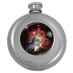 Space Round Hip Flask (5 oz) Front