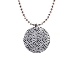 Silver Abstract Print Design 1  Button Necklace by dflcprintsclothing