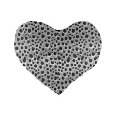 Silver Abstract Print Design Standard 16  Premium Heart Shape Cushions