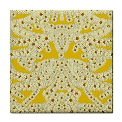 Sunshine Colors On Flowers In Peace Tile Coaster by pepitasart