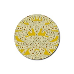 Sunshine Colors On Flowers In Peace Rubber Coaster (round)  by pepitasart