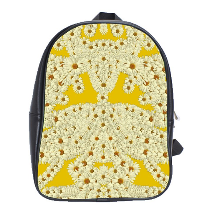 Sunshine Colors On Flowers In Peace School Bag (XL)