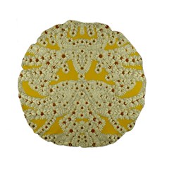 Sunshine Colors On Flowers In Peace Standard 15  Premium Flano Round Cushions by pepitasart