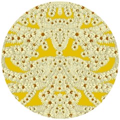 Sunshine Colors On Flowers In Peace Wooden Puzzle Round