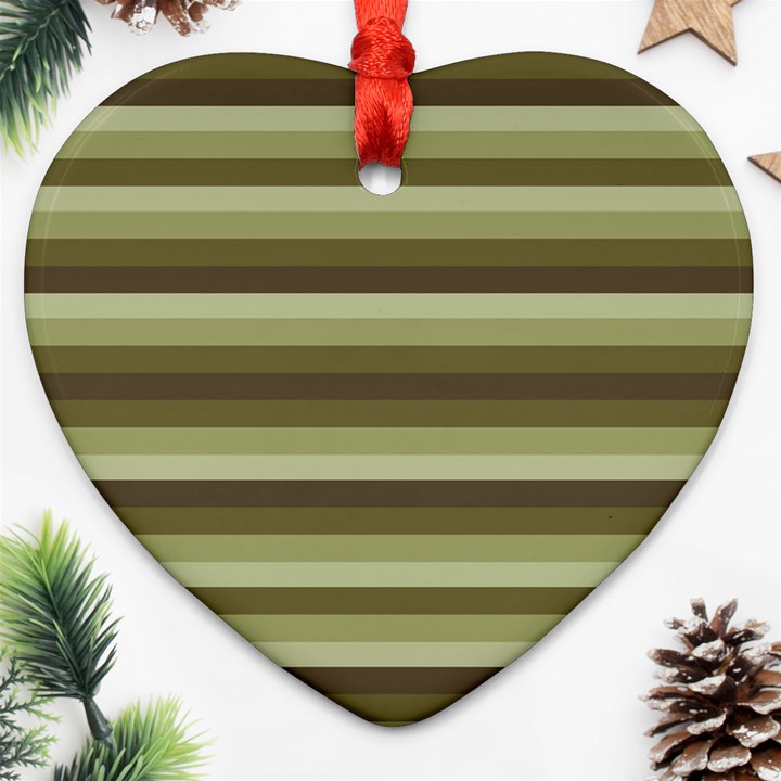 Linear Warm Print Design Heart Ornament (Two Sides)