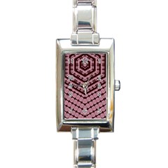 Burgundy Rectangle Italian Charm Watch by LW323