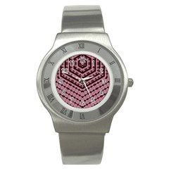 Burgundy Stainless Steel Watch