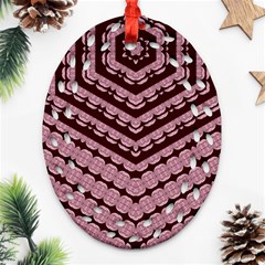 Burgundy Oval Filigree Ornament (two Sides)