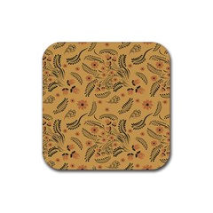 Folk Floral Pattern  Flowers Abstract Surface Design  Seamless Pattern Rubber Coaster (square)  by Eskimos