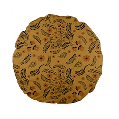 Folk Floral Pattern  Flowers Abstract Surface Design  Seamless Pattern Standard 15  Premium Flano Round Cushions