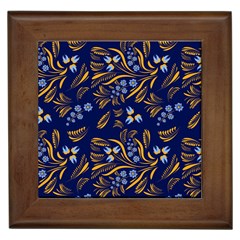 Folk Floral Pattern  Flowers Abstract Surface Design  Seamless Pattern Framed Tile by Eskimos