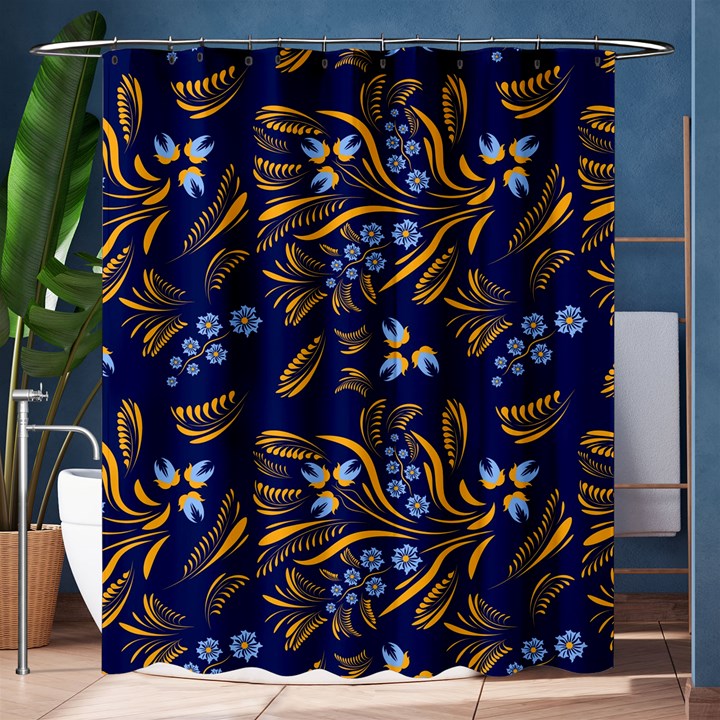 Folk floral pattern. Flowers abstract surface design. Seamless pattern Shower Curtain 60  x 72  (Medium) 