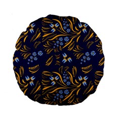 Folk Floral Pattern  Flowers Abstract Surface Design  Seamless Pattern Standard 15  Premium Round Cushions by Eskimos