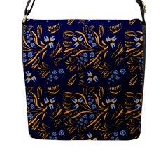 Folk Floral Pattern  Flowers Abstract Surface Design  Seamless Pattern Flap Closure Messenger Bag (l) by Eskimos